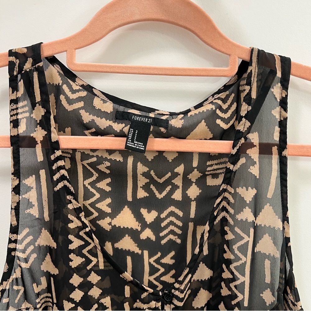 Forever 21 Tribal Print Sleeveless Top Size S - Picture 3 of 4